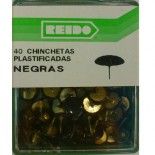 Kit 40 Chinchetas Plastificadas Negras